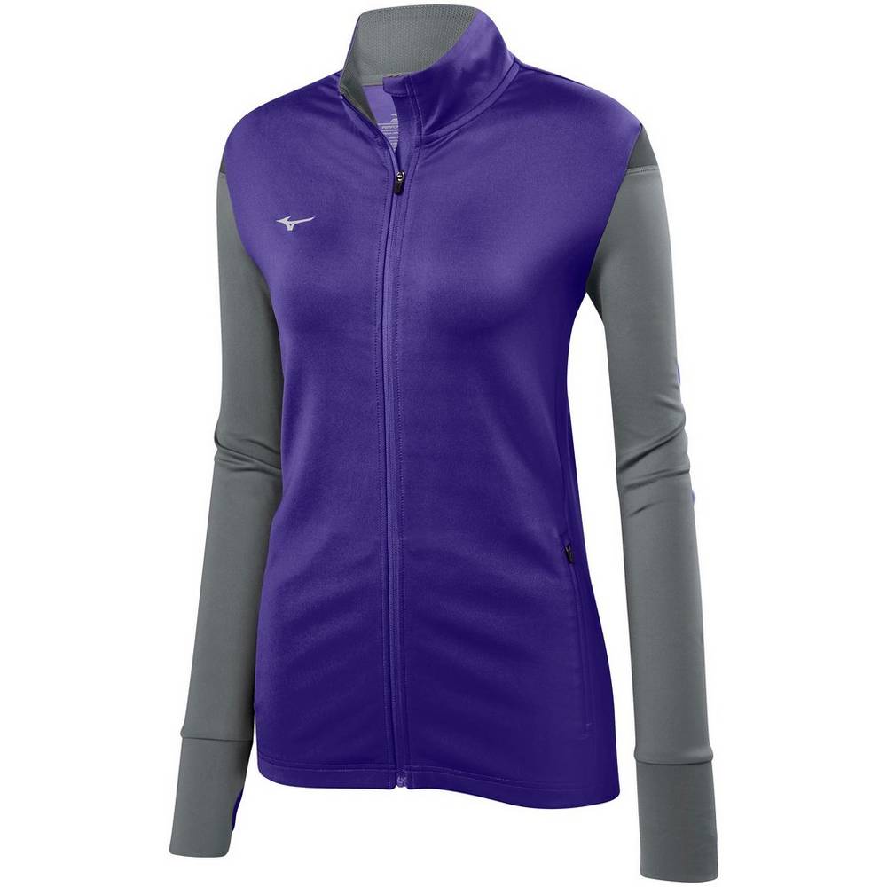 Chaqueta Mizuno Horizon Full Zip Mujer Moradas/Gris Baratas GSEK-58719